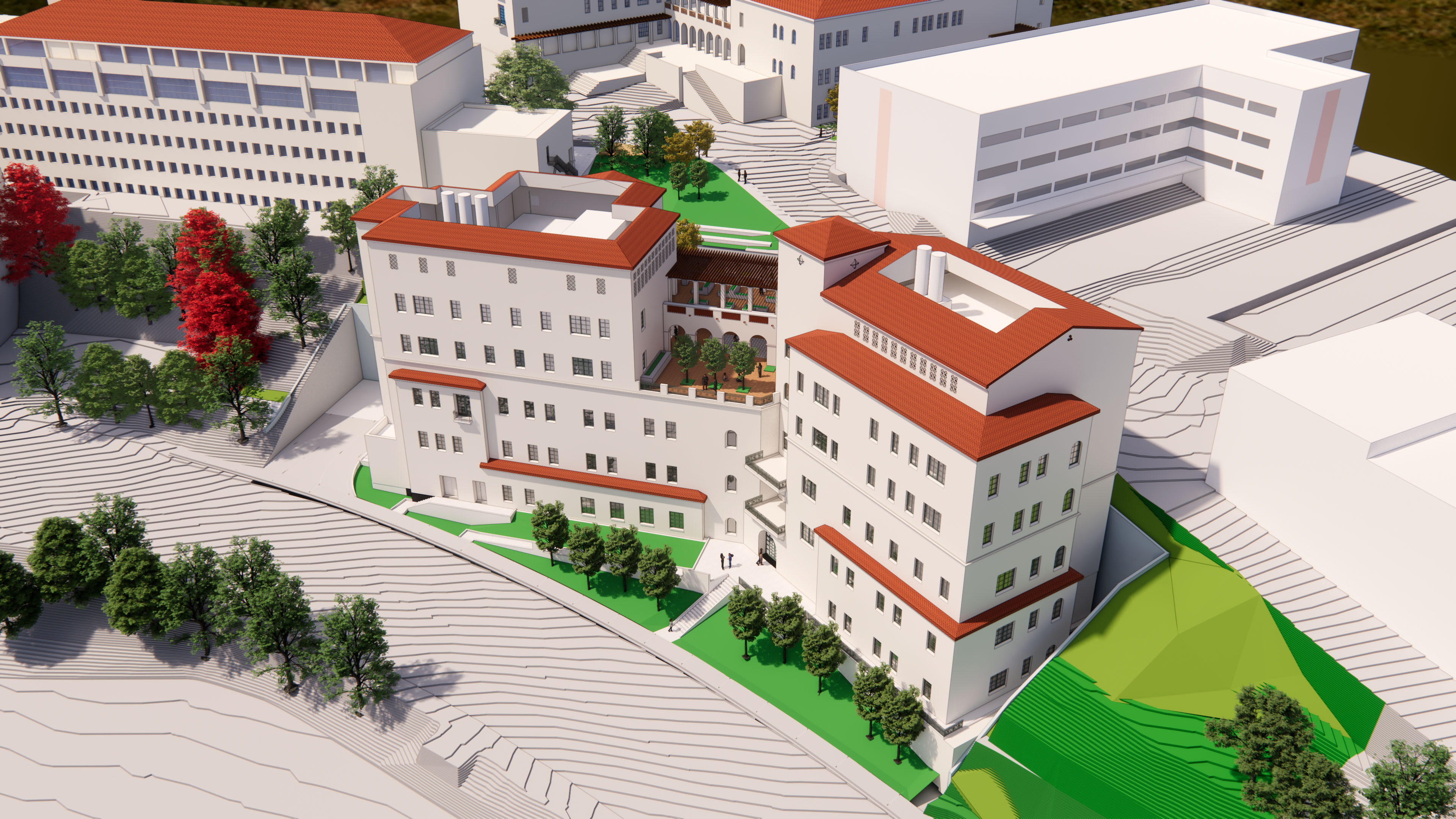 Ariel view of the new sciences building